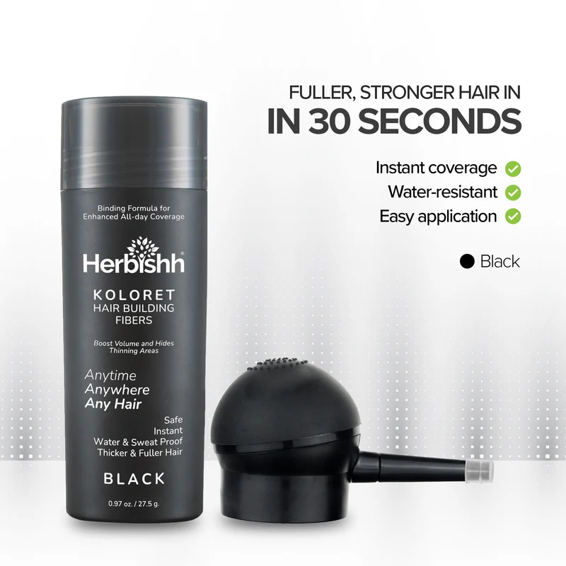 Schwarz – Herbishh Koloret Haaraufbaufasern – 27.5 g