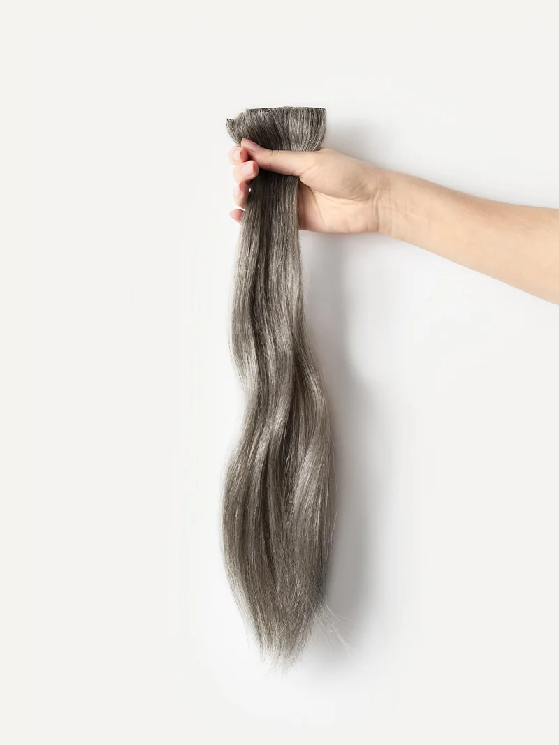 16" Light Gray Scalp Hair Fill-Ins (40g)