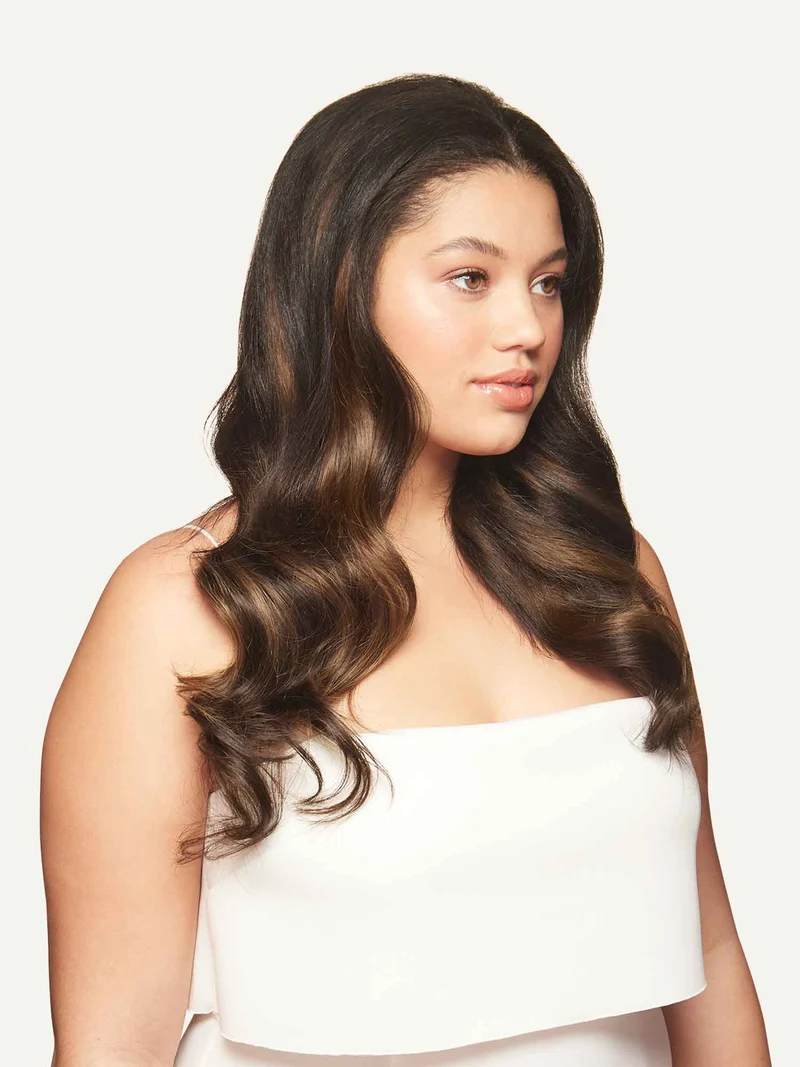12" Mocha Brown Balayage Halo® Hair Extensions (150g)