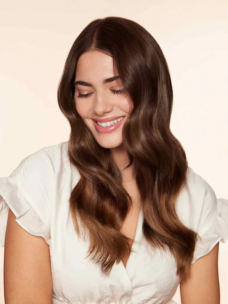 12" Chocolate Brown Balayage Halo® Hair Extensions (150g)