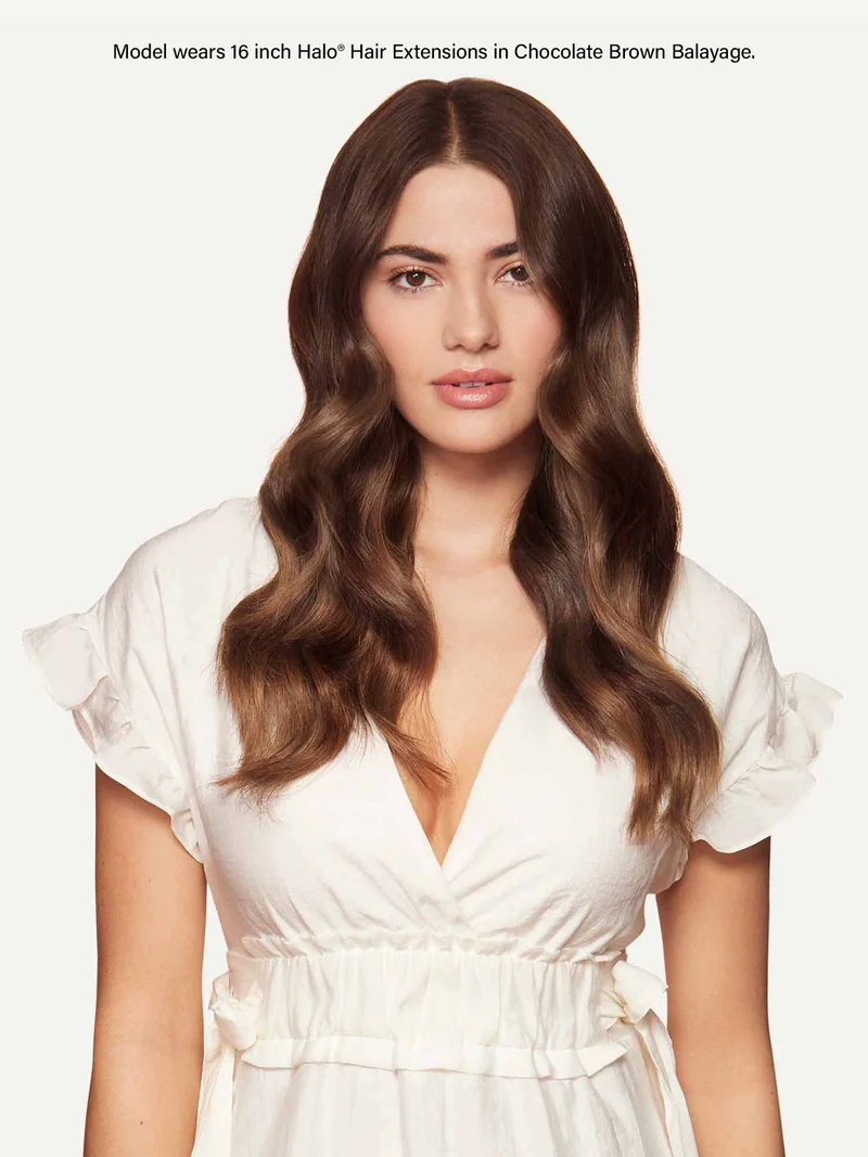 12" Chocolate Brown Balayage Halo® Hair Extensions (150g)