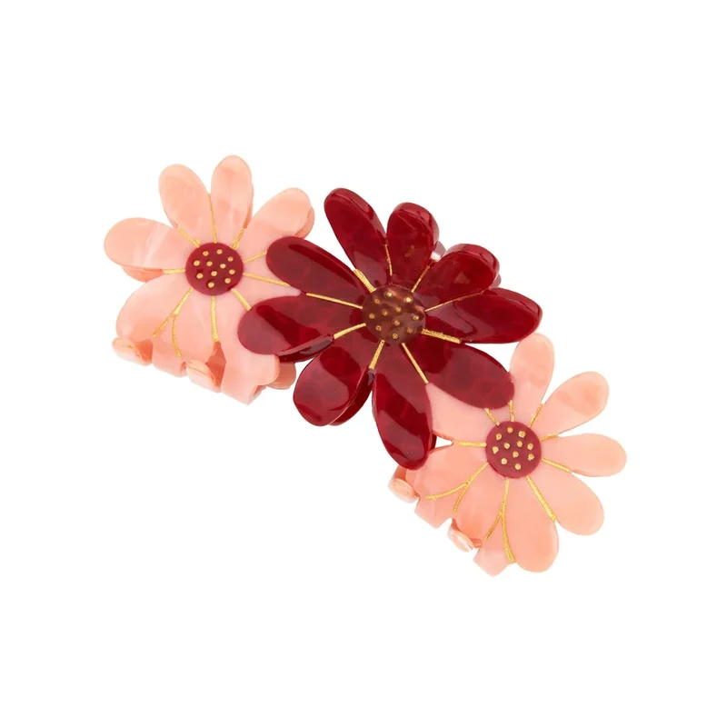 Pink Flowers Trio Hair Claw