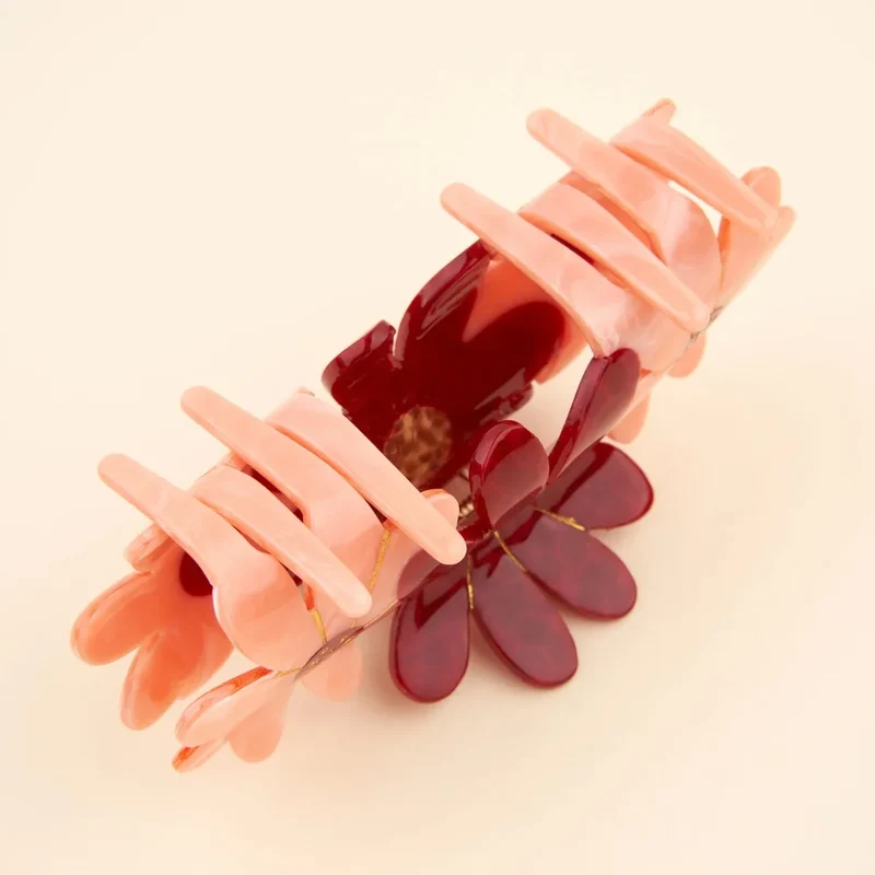 Pink Flowers Trio Hair Claw