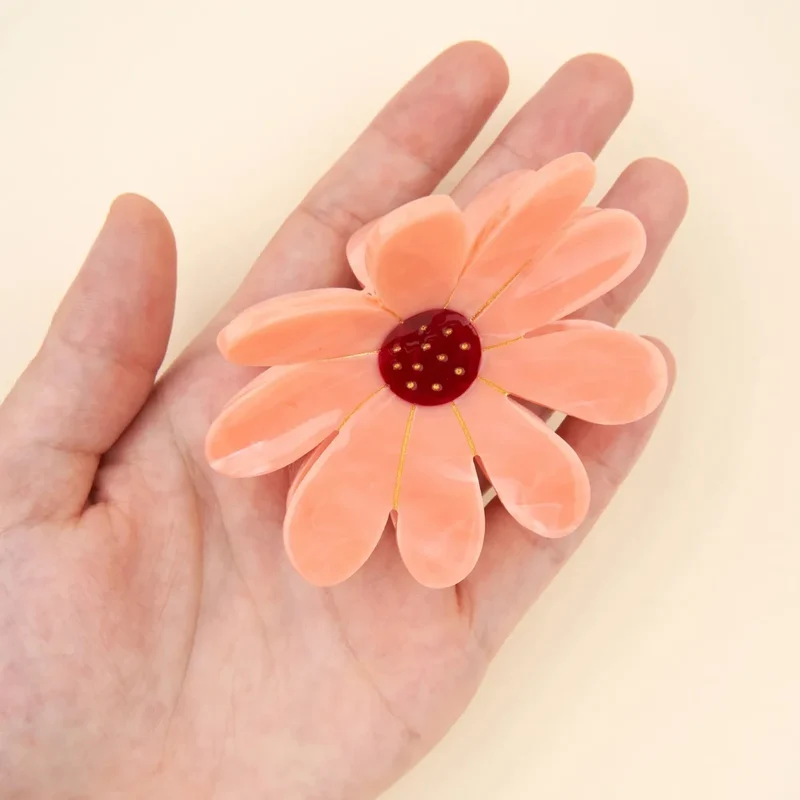 Pink Flower Hair Claw