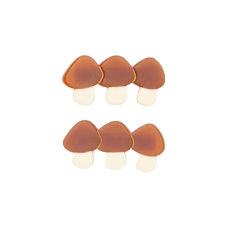 Mushroom Hair Clips Set