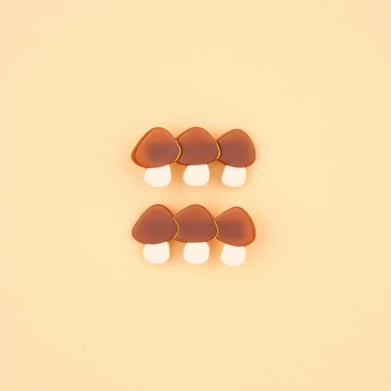 Mushroom Hair Clips Set
