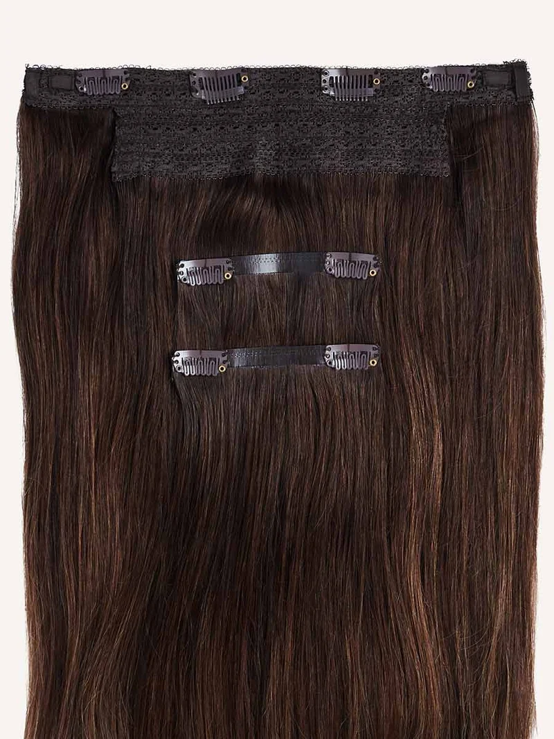 16" Chocolate Brown Balayage Halo® Hair Extensions (140g)