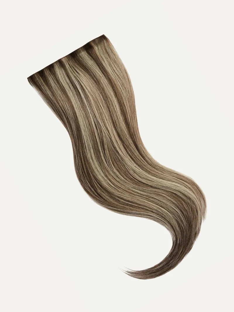16" Ash Brown Highlights Halo® Hair Extensions (140g)