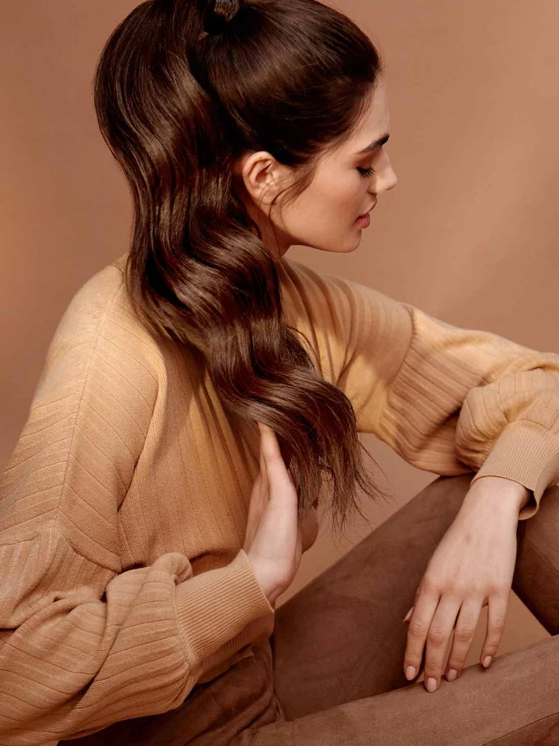20" Chocolate Brown Balayage Ponytail Extension (120g)