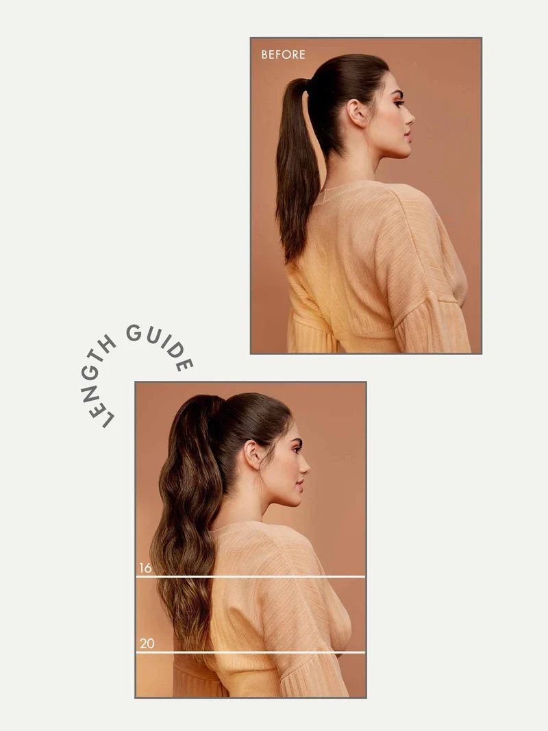 20" Chocolate Brown Balayage Ponytail Extension (120g)