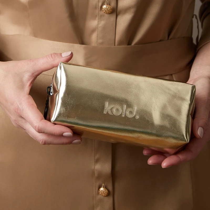 Mini Insulated Makeup Bag Gold
