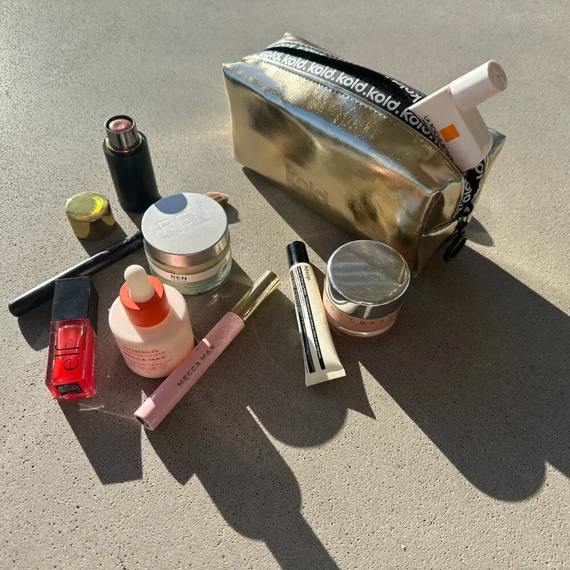 Mini Insulated Makeup Bag Gold