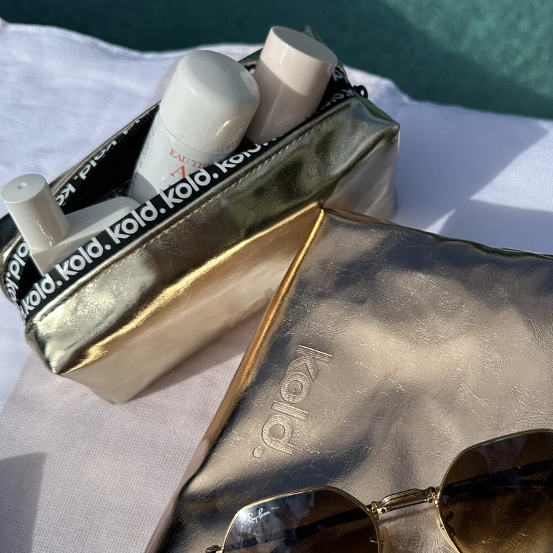 Mini Insulated Makeup Bag Gold