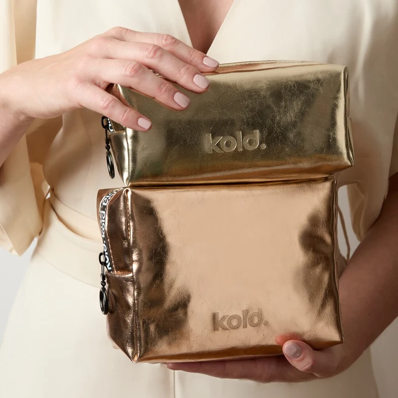 Mini Insulated Makeup Bag Gold