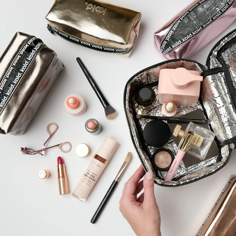 Midi Insulated Makeup Bag Chrome