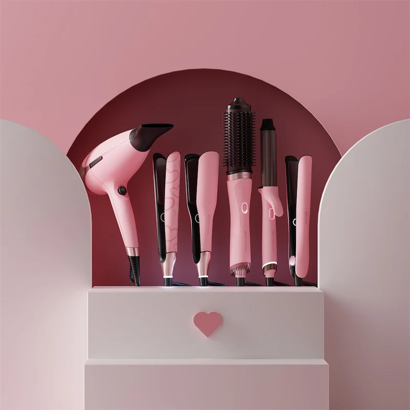 Chronos Curve Grand Curling Tong in Dusted Pink