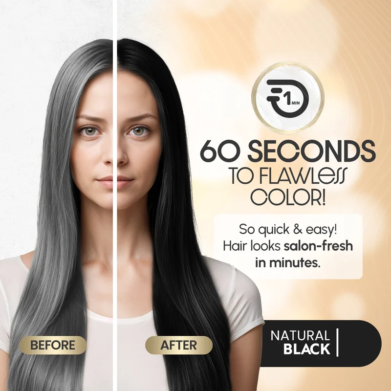 Natürliche schwarze Rapid Infusion Haarfarbencreme - Herbishh