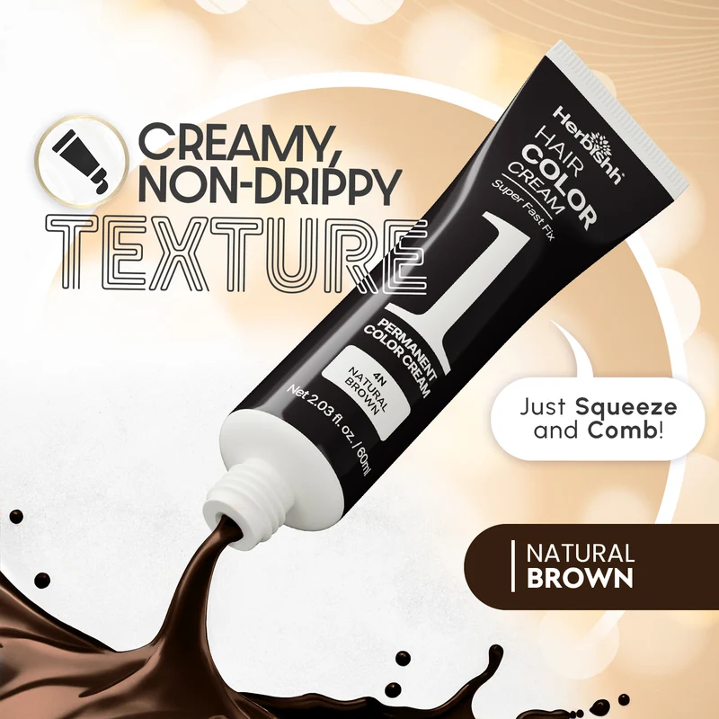 Natürliche braune Rapid Infusion Haarfarbencreme - Herbishh
