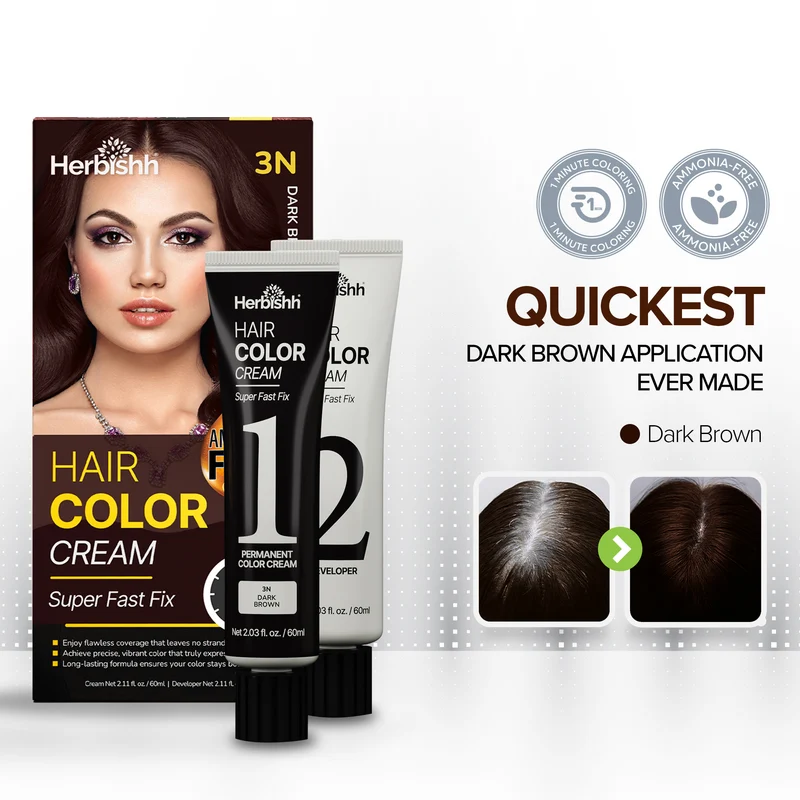 Dunkelbraune Rapid Infusion Haarfarbencreme - Herbishh