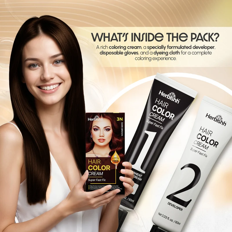 Dunkelbraune Rapid Infusion Haarfarbencreme - Herbishh