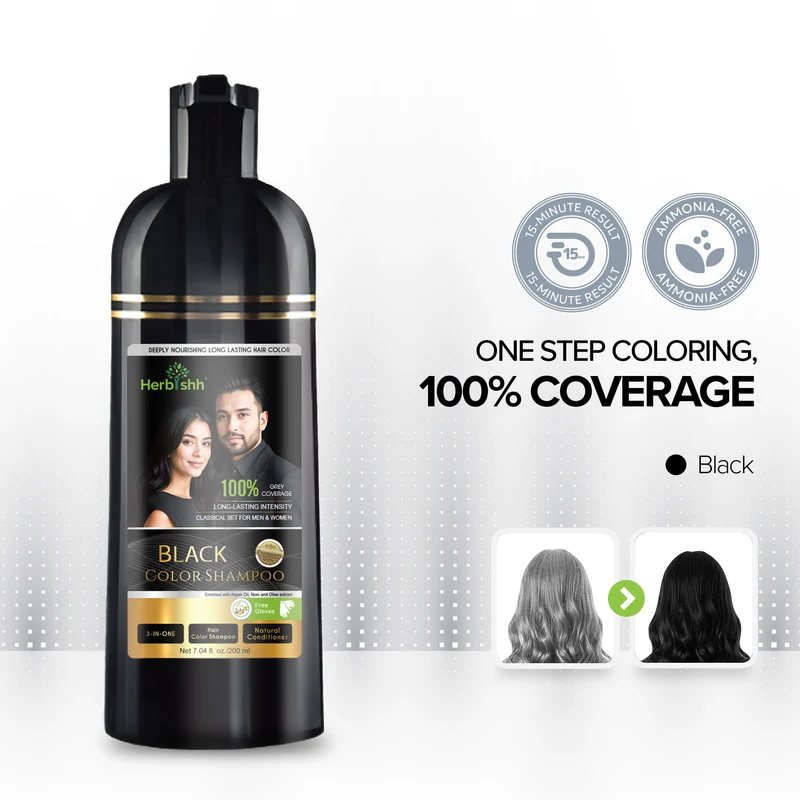 Schwarzes Haarfarbenshampoo, 200 ml