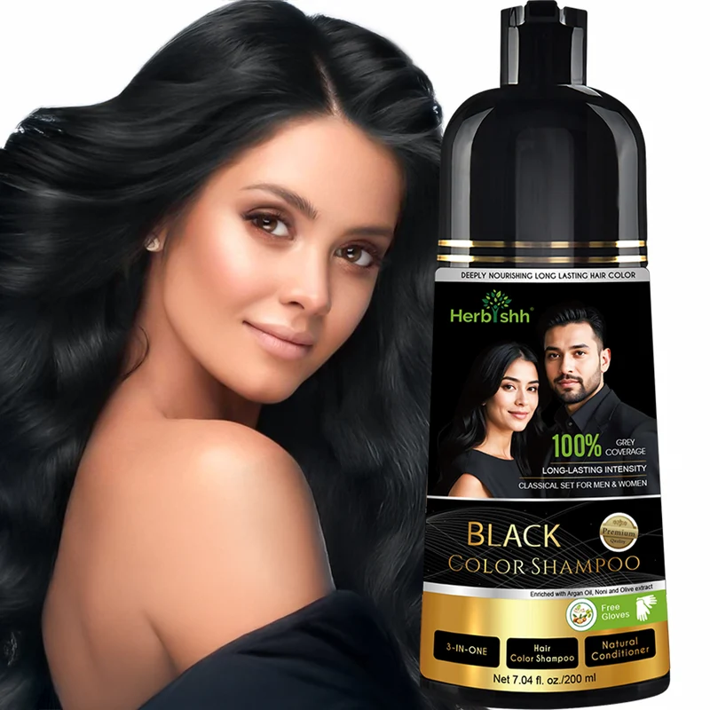 Schwarzes Haarfarbenshampoo, 200 ml