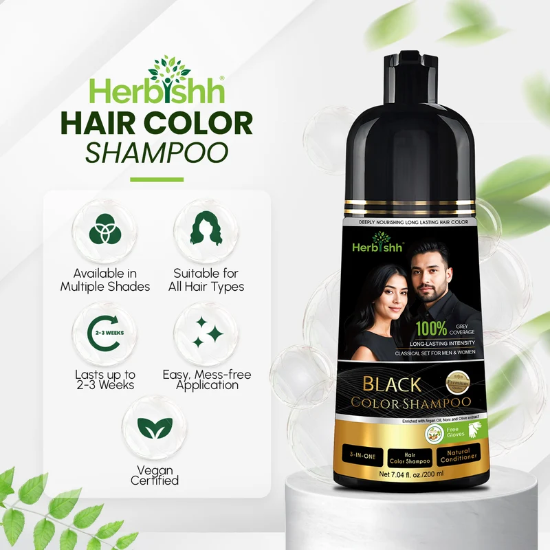 Schwarzes Haarfarbenshampoo, 200 ml