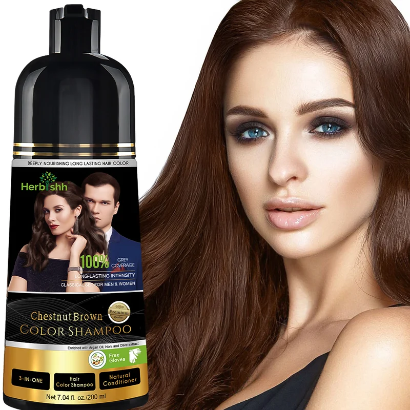 Kastanienbraunes Haarfarbenshampoo, 200 ml