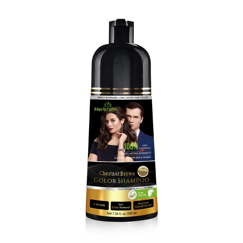 Kastanienbraunes Haarfarbenshampoo, 200 ml