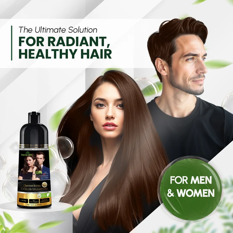 Kastanienbraunes Haarfarbenshampoo, 200 ml