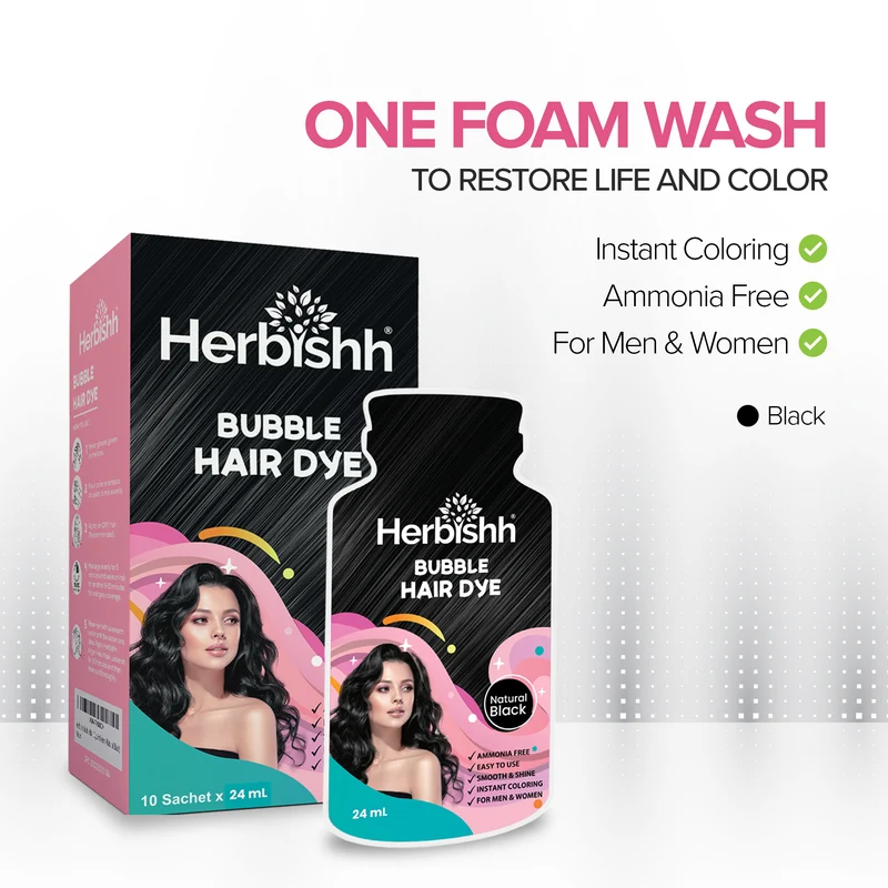 Schwarzes Bubble Foam Color Haarfärbeshampoo