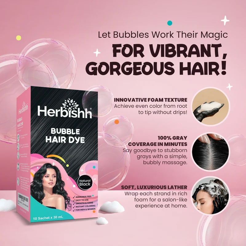 Schwarzes Bubble Foam Color Haarfärbeshampoo