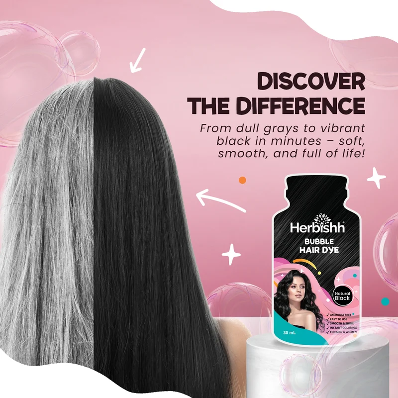 Schwarzes Bubble Foam Color Haarfärbeshampoo