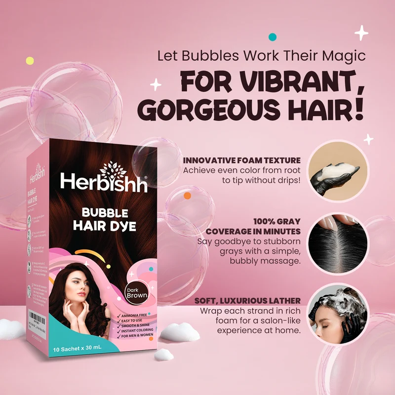 Dunkelbraun - Bubble Foam Color Haarfärbeshampoo