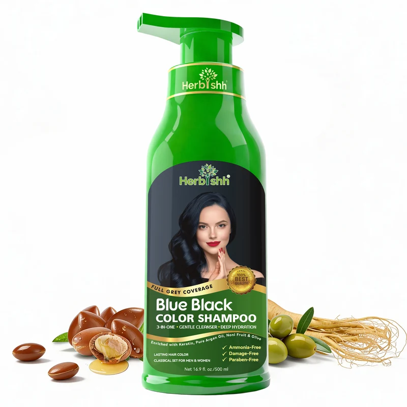 Blauschwarzes Haarfarbenshampoo - Herbishh