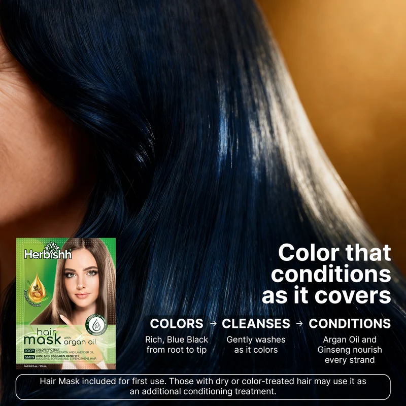 Blauschwarzes Haarfarbenshampoo - Herbishh
