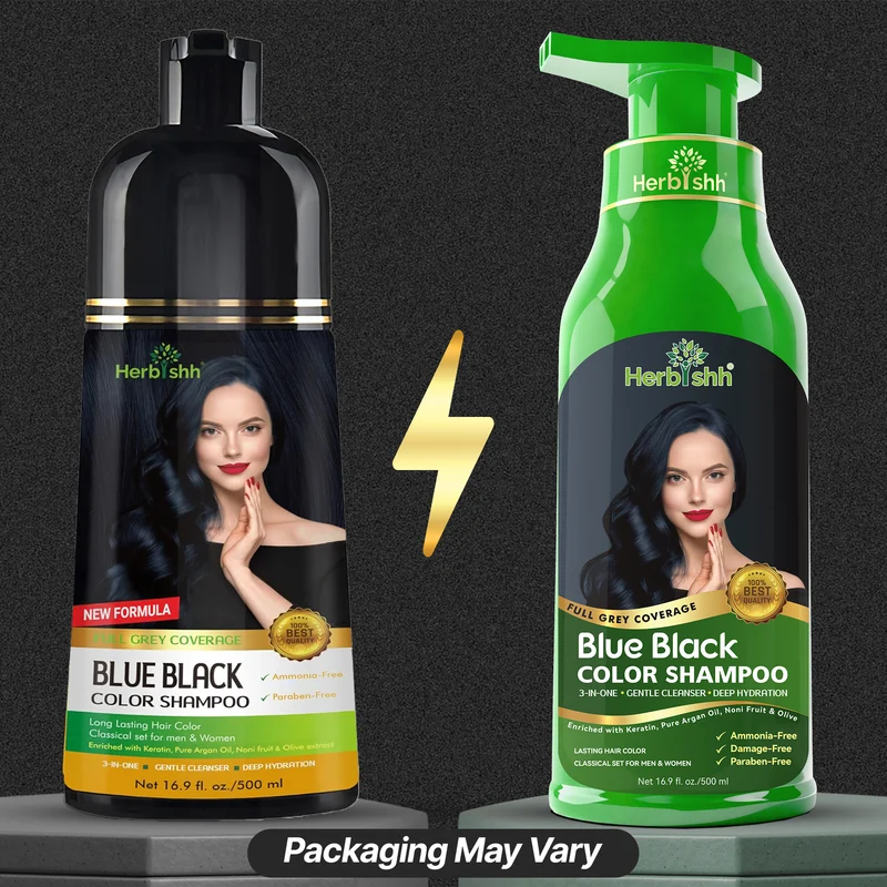 Blauschwarzes Haarfarbenshampoo - Herbishh