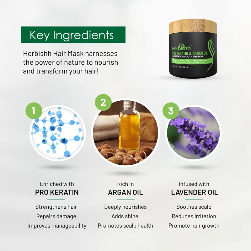 Pro Keratin Argan Haarmaske 250 g – Herbishh