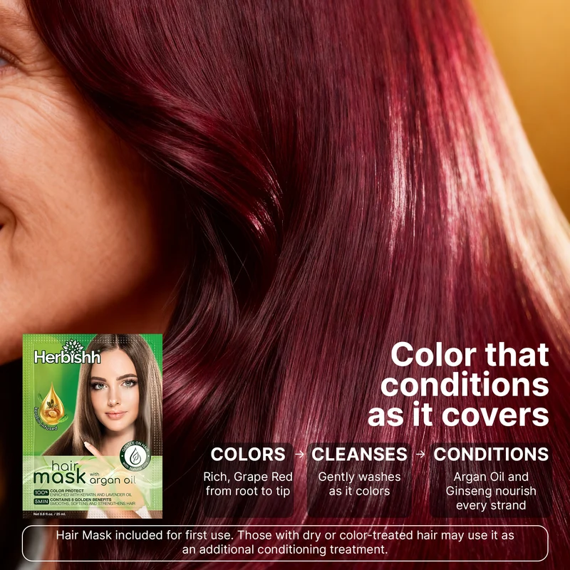 Traubenrotes Haarfarbenshampoo 500 ml - Herbishh