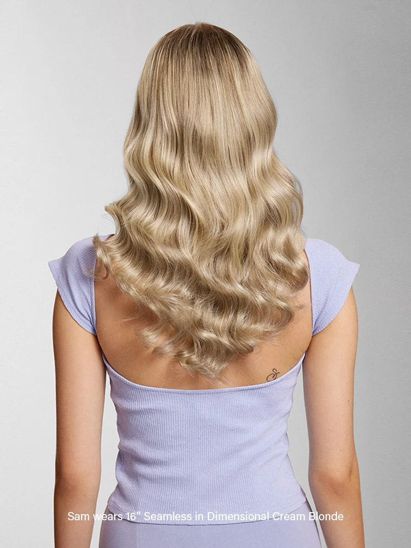 16" Seamless Dimensional Rooted Sunkissed Brown Clip-Ins (160g)