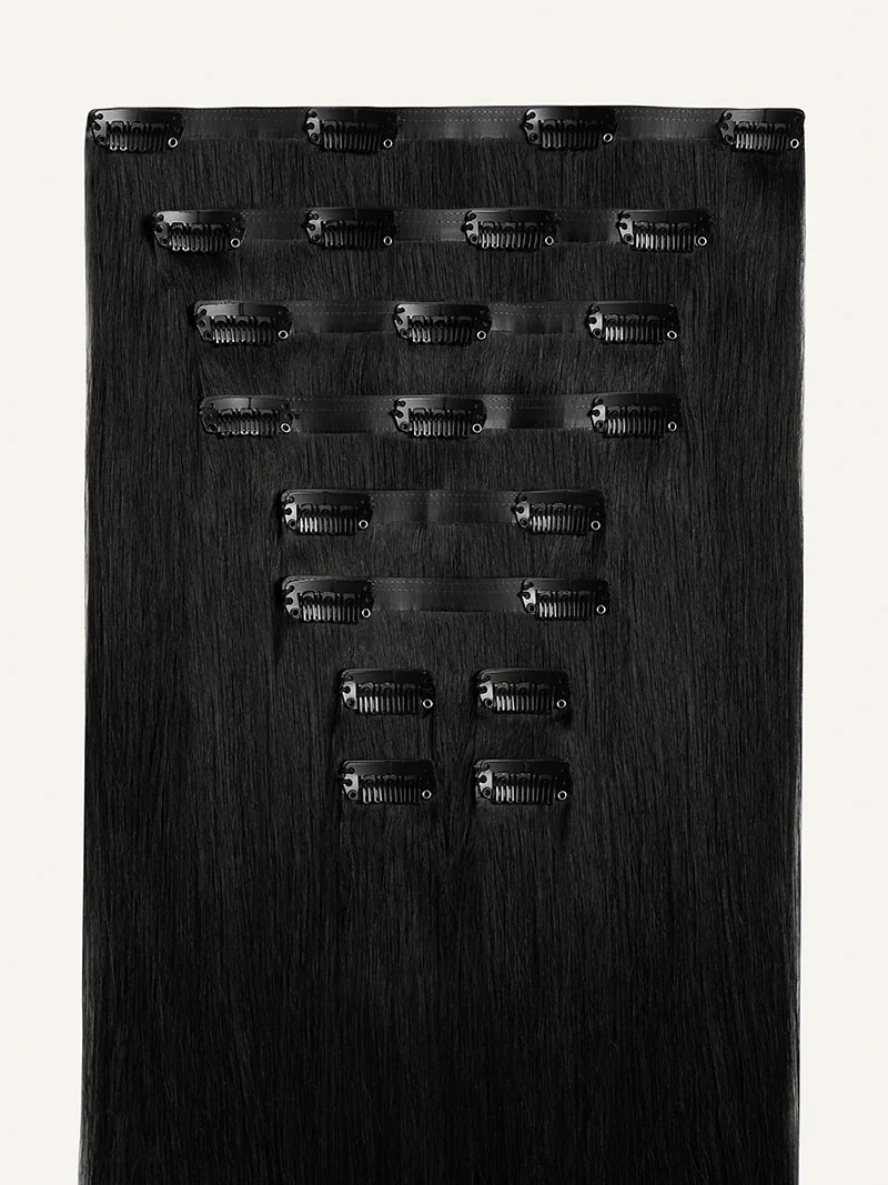 24" Seamless Off Black Clip-Ins (240g)