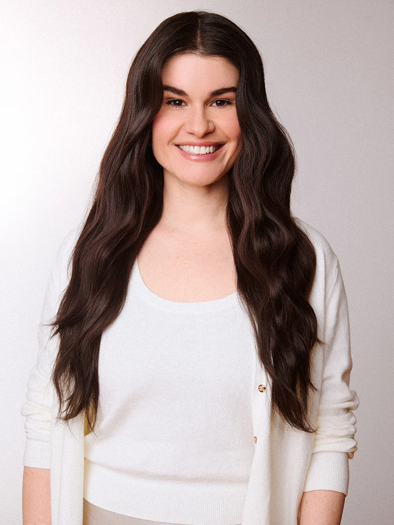 20" Dark Brown Balayage Scalp Hair Fill-Ins & Seamless Clip-Ins Bundle (230g)