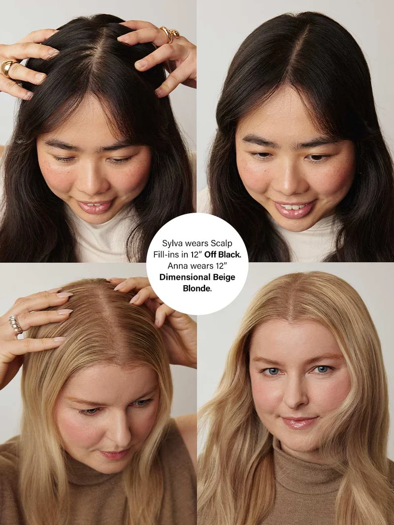 12" Dimensonal Natural Blonde Scalp Hair Fill-Ins (30g)