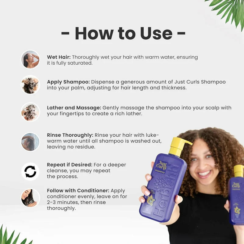 Just Curls Shampoo, Spülung und Tiefenpflege-Set - Herbishh