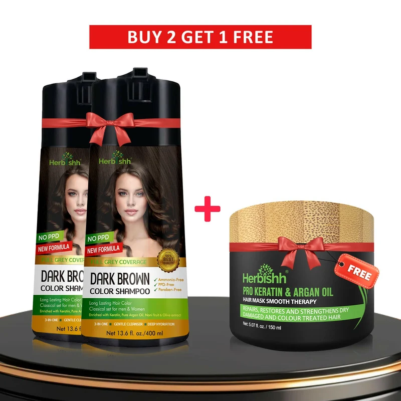 Beim Kauf von 2 PPD-freien Colorationsshampoos erhalten Sie 1 Haarmasken gratis dazu.