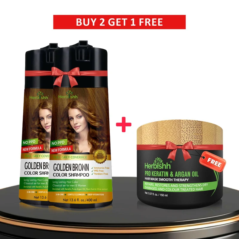 Beim Kauf von 2 PPD-freien Colorationsshampoos erhalten Sie 1 Haarmasken gratis dazu.