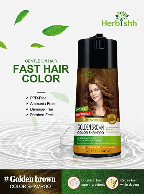 Goldbraunes PPD-freies Haarfarbenshampoo - Herbishh