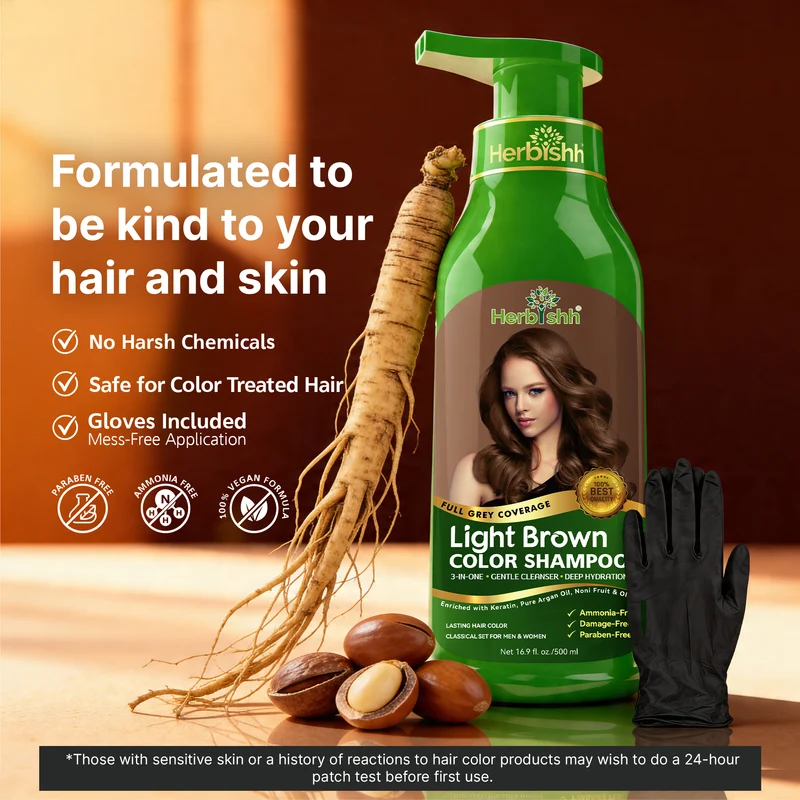Hellbraunes Haarfarbshampoo – Herbishh