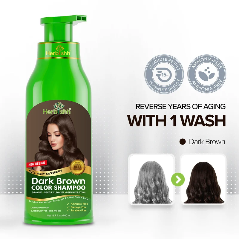 Dunkelbraunes Haarfarbshampoo – Herbishh