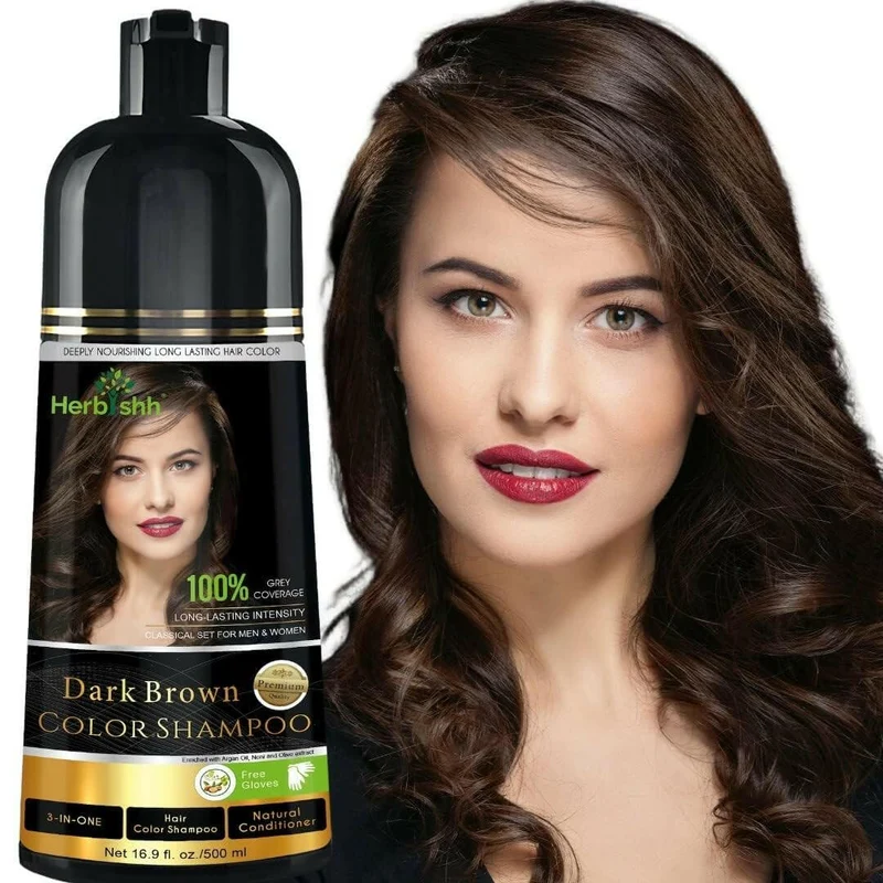 Dunkelbraunes Haarfarbshampoo – Herbishh